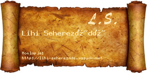 Lihi Seherezádé névjegykártya